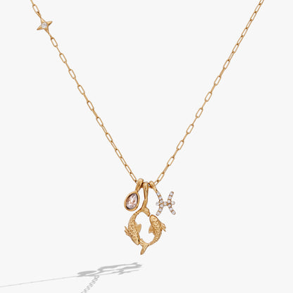 Pisces Zodiac Charm Cluster Necklace ALEX AND ANI