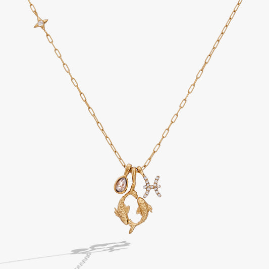 Pisces Zodiac Charm Cluster Necklace ALEX AND ANI