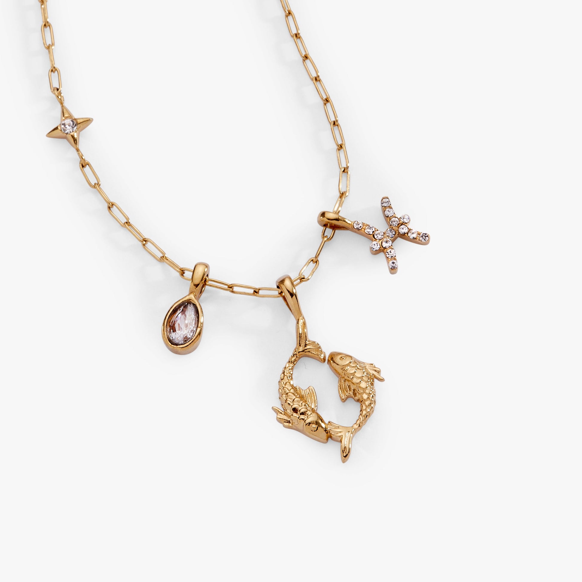 Pisces Zodiac Charm Cluster Necklace ALEX AND ANI