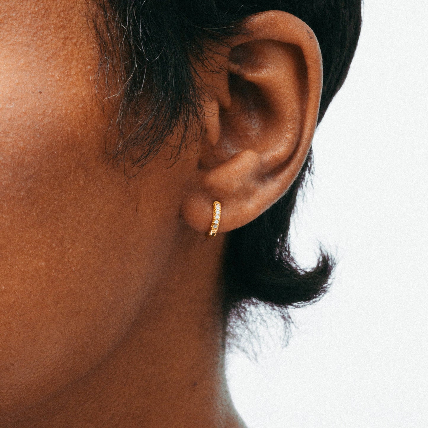 The Mini Pavé Huggie Earrings