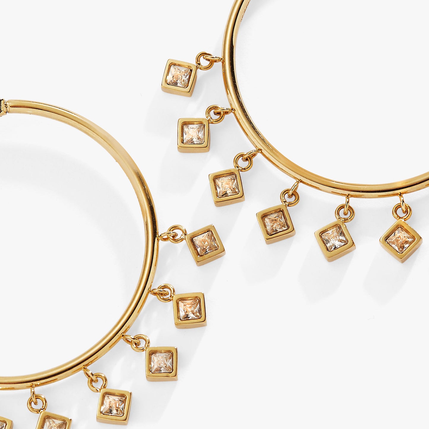 Princess Cut Crystal Hoop Earrings ALEX AND ANI