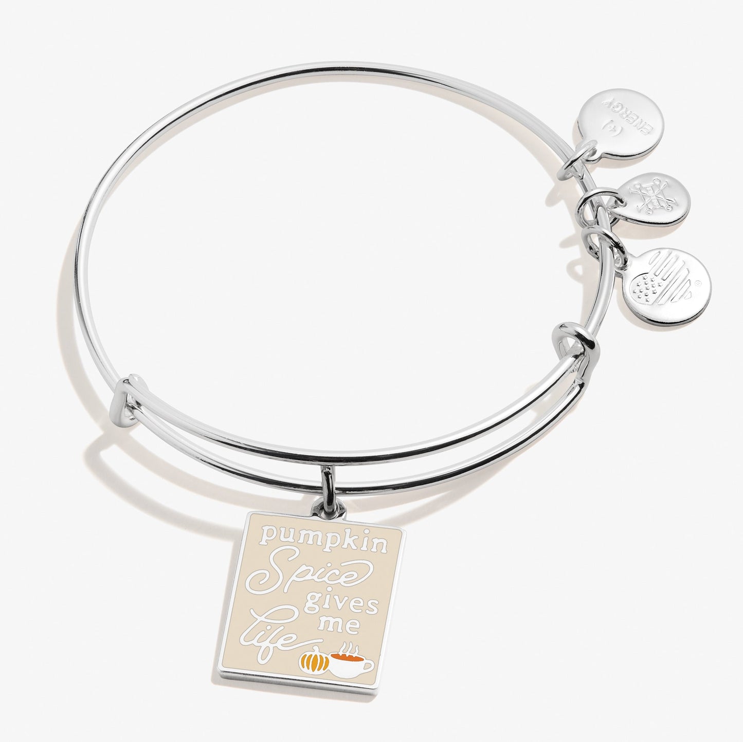 'Pumpkin Spice Gives Me Life' Charm Bangle Bracelet ALEX AND ANI