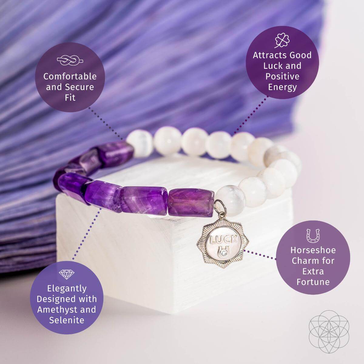 Pure Luck - Horseshoe Amethyst Bracelet Conscious Items