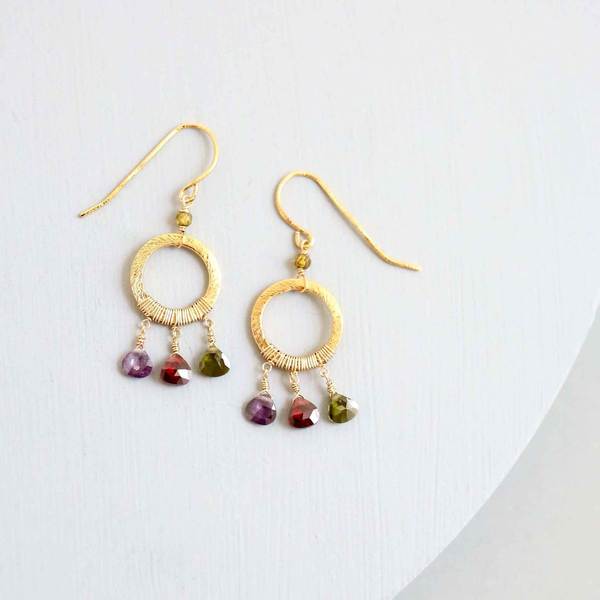 Rainbow Mini Boho EarringsLive the dream (catcher) in our fun and playful Mini Boho Earrings! Uniquely handmade with amethyst, garnet and peridot quartz stones, these lightweight and delicateEarringsPARKEN JEWELRYVettedArcRainbow Mini Boho Earrings
