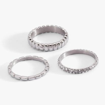 Ribbed Stacking Ring Set of 3 ALEX AND ANI