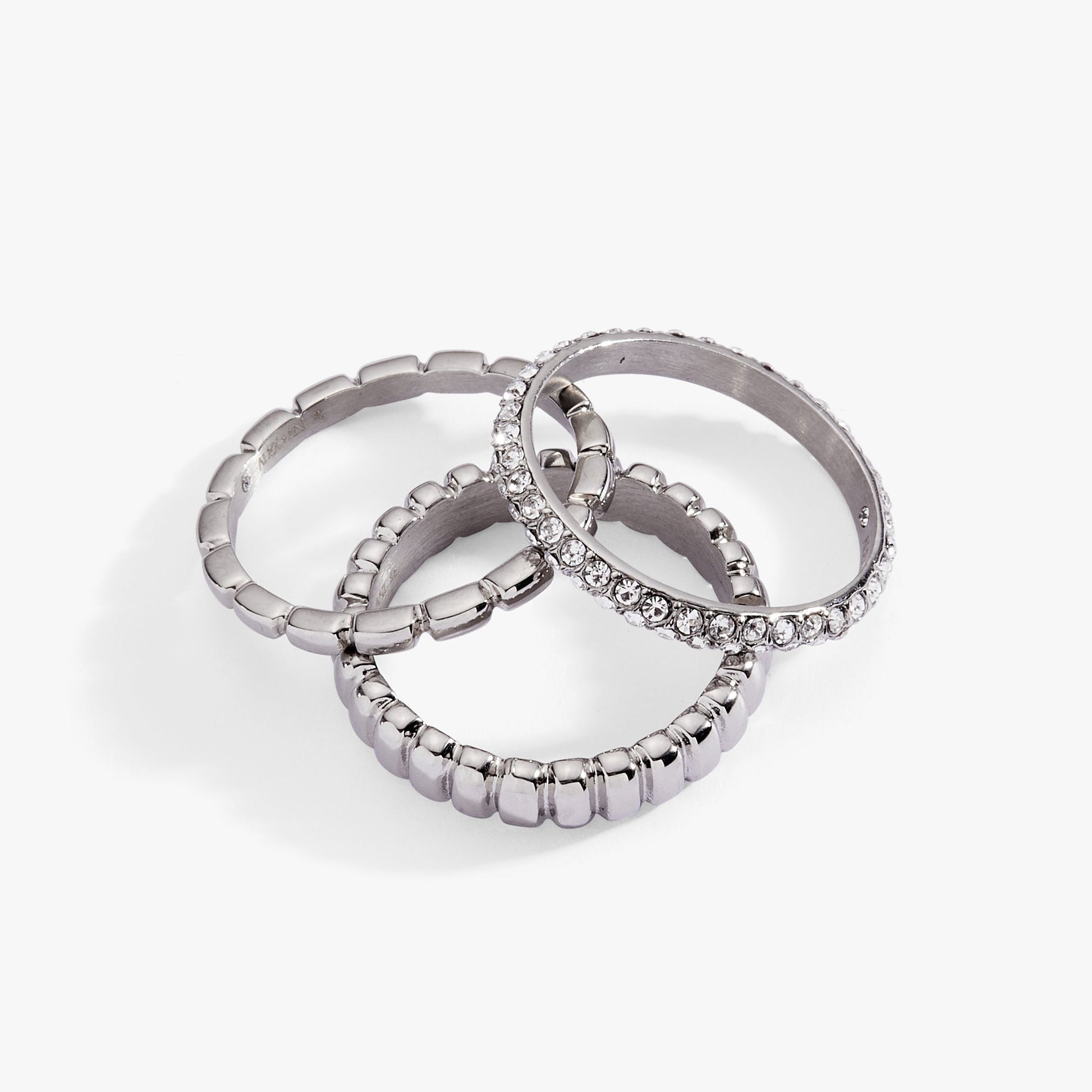 Ribbed Stacking Ring Set of 3 ALEX AND ANI