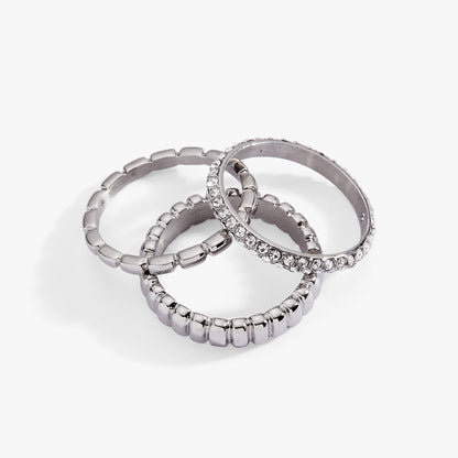 Ribbed Stacking Ring Set of 3 ALEX AND ANI