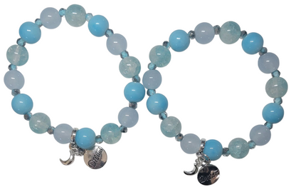 Glass Bead Bracelet- Light Blue w/ Dream Pendent My DIY Crafts