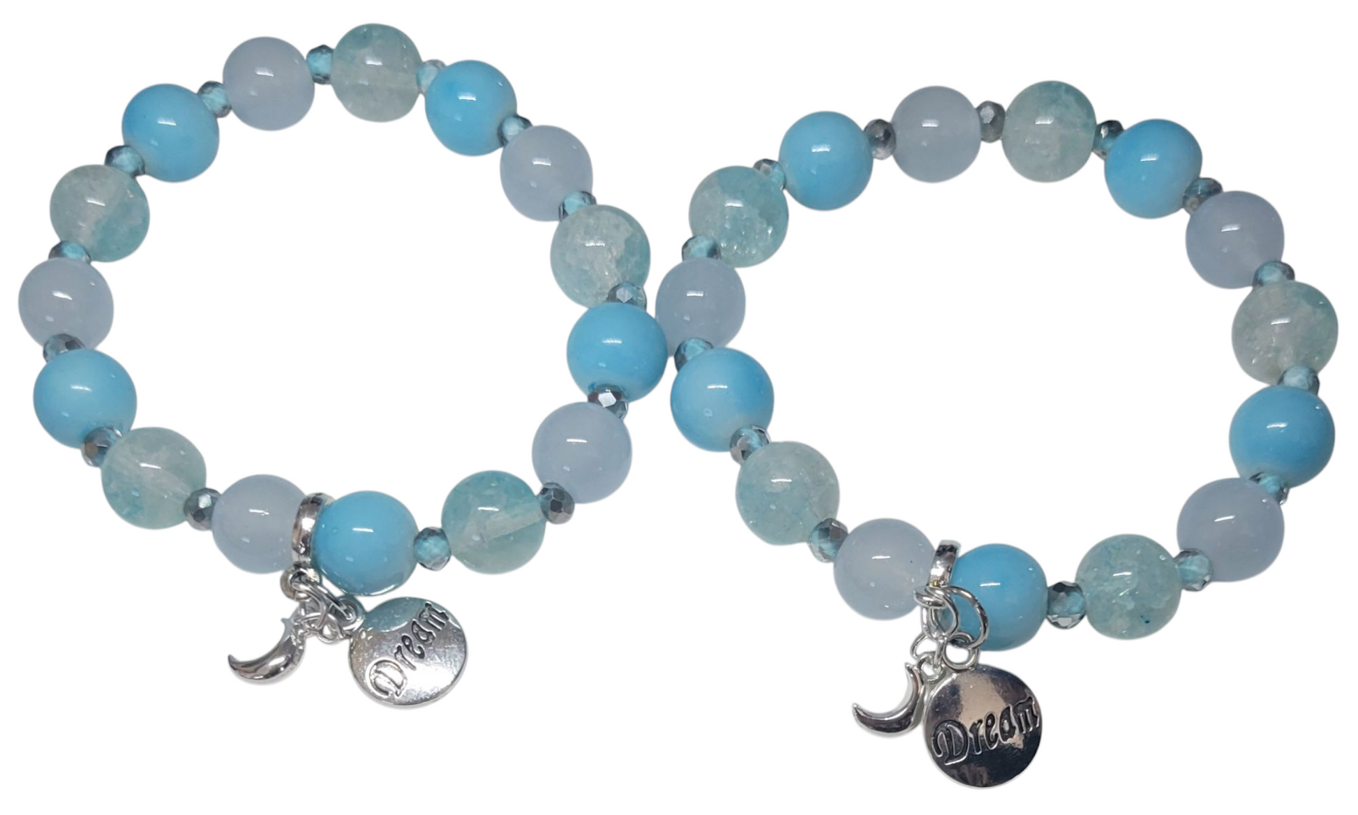 Glass Bead Bracelet- Light Blue w/ Dream Pendent My DIY Crafts