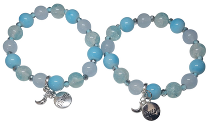 Glass Bead Bracelet- Light Blue w/ Dream Pendent My DIY Crafts