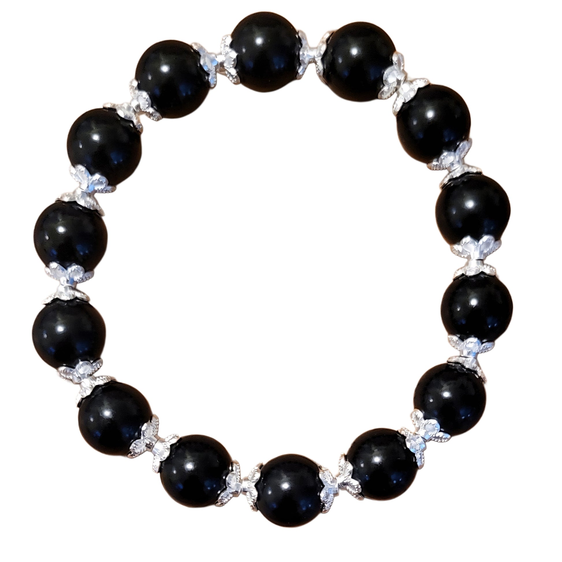 Bodhi Bracelet- Black w/ Silver Caps My DIY Crafts