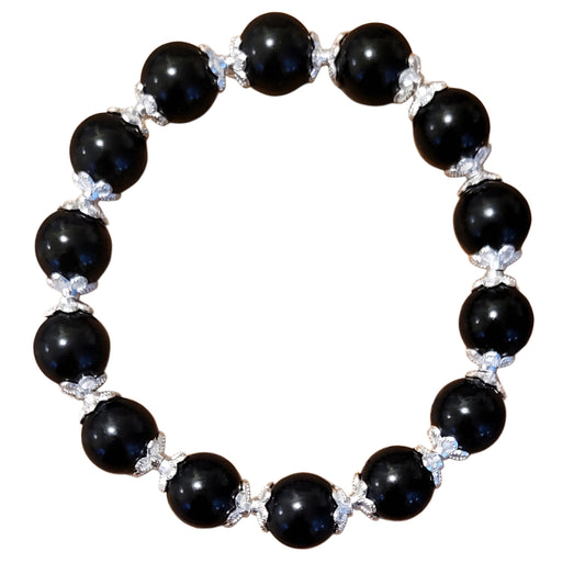 Bodhi Bracelet- Black w/ Silver Caps My DIY Crafts