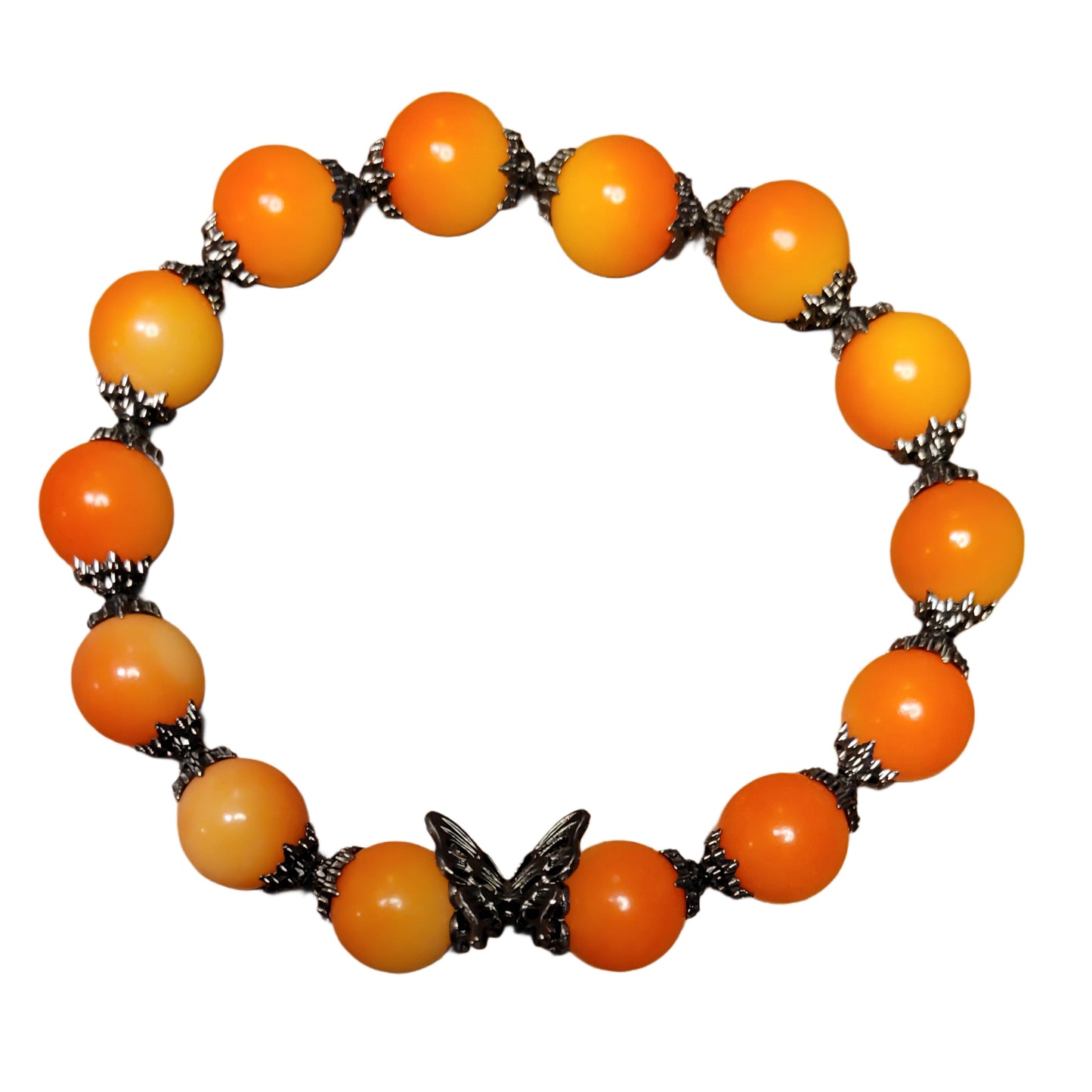 Bodhi Bracelet- Orange w/ Black Spacers & Butterfly My DIY Crafts