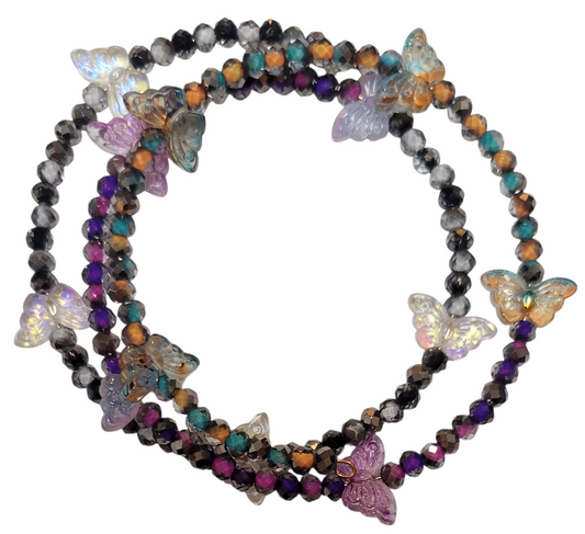 Glass Bead Bracelet- Wrap-Around butterfly My DIY Crafts
