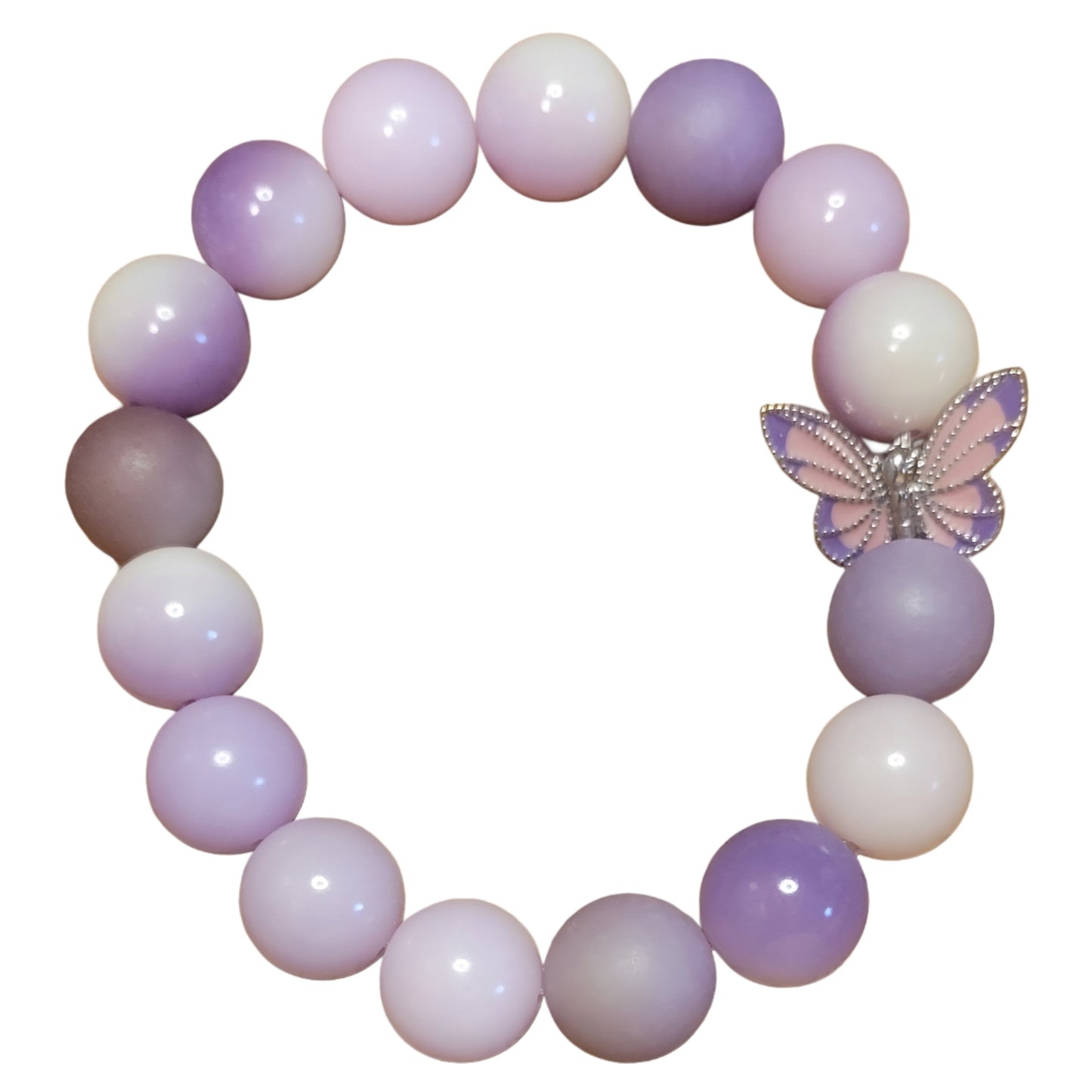 Bodhi Bead Bracelet- Purple/White w/ Butterfly Charm My DIY Crafts