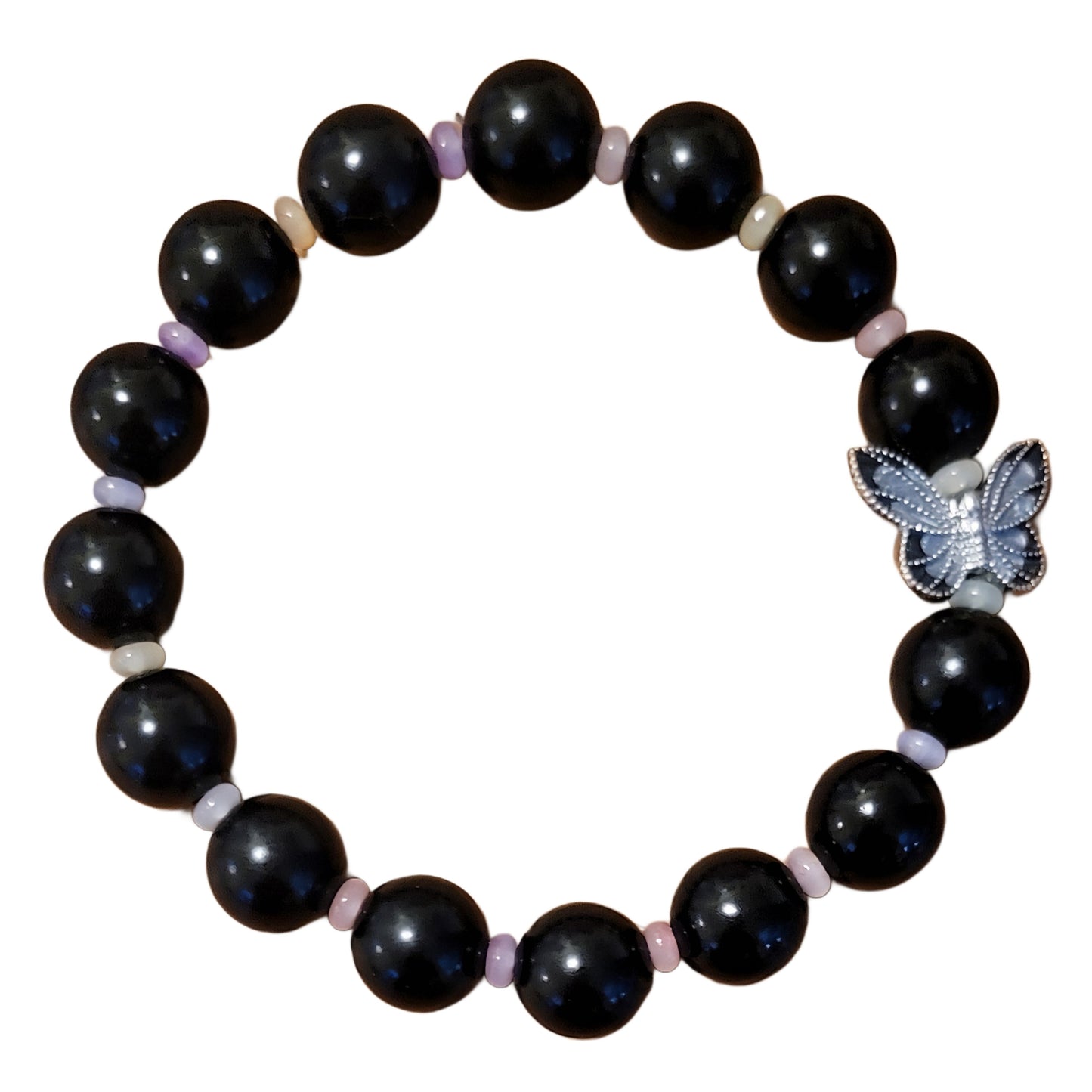 Bodhi Bracelet- Black w/ Colorful Spacers & Butterfly Charm My DIY Crafts