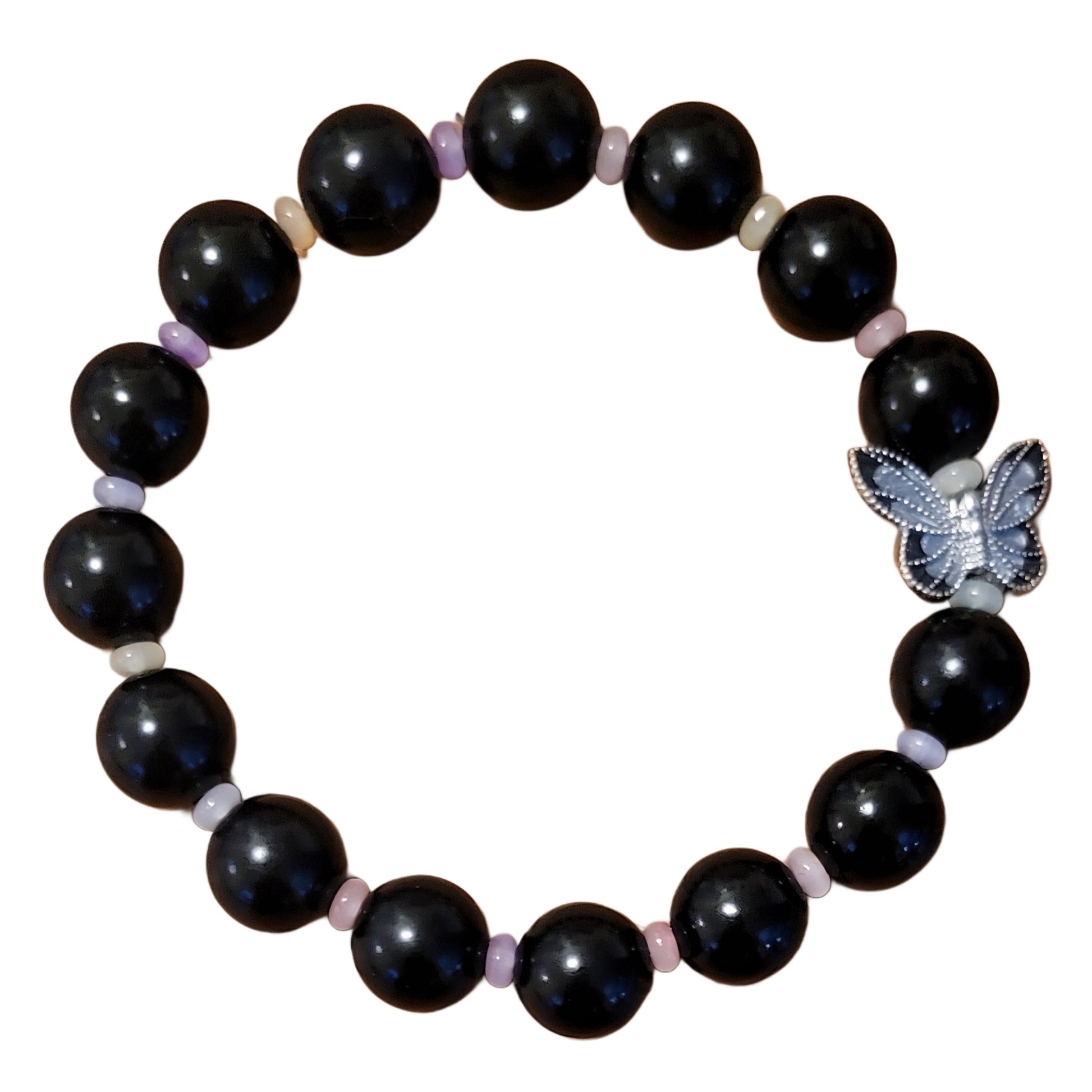 Bodhi Bracelet- Black w/ Colorful Spacers & Butterfly Charm My DIY Crafts