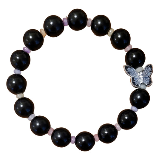 Bodhi Bracelet- Black w/ Colorful Spacers & Butterfly Charm My DIY Crafts
