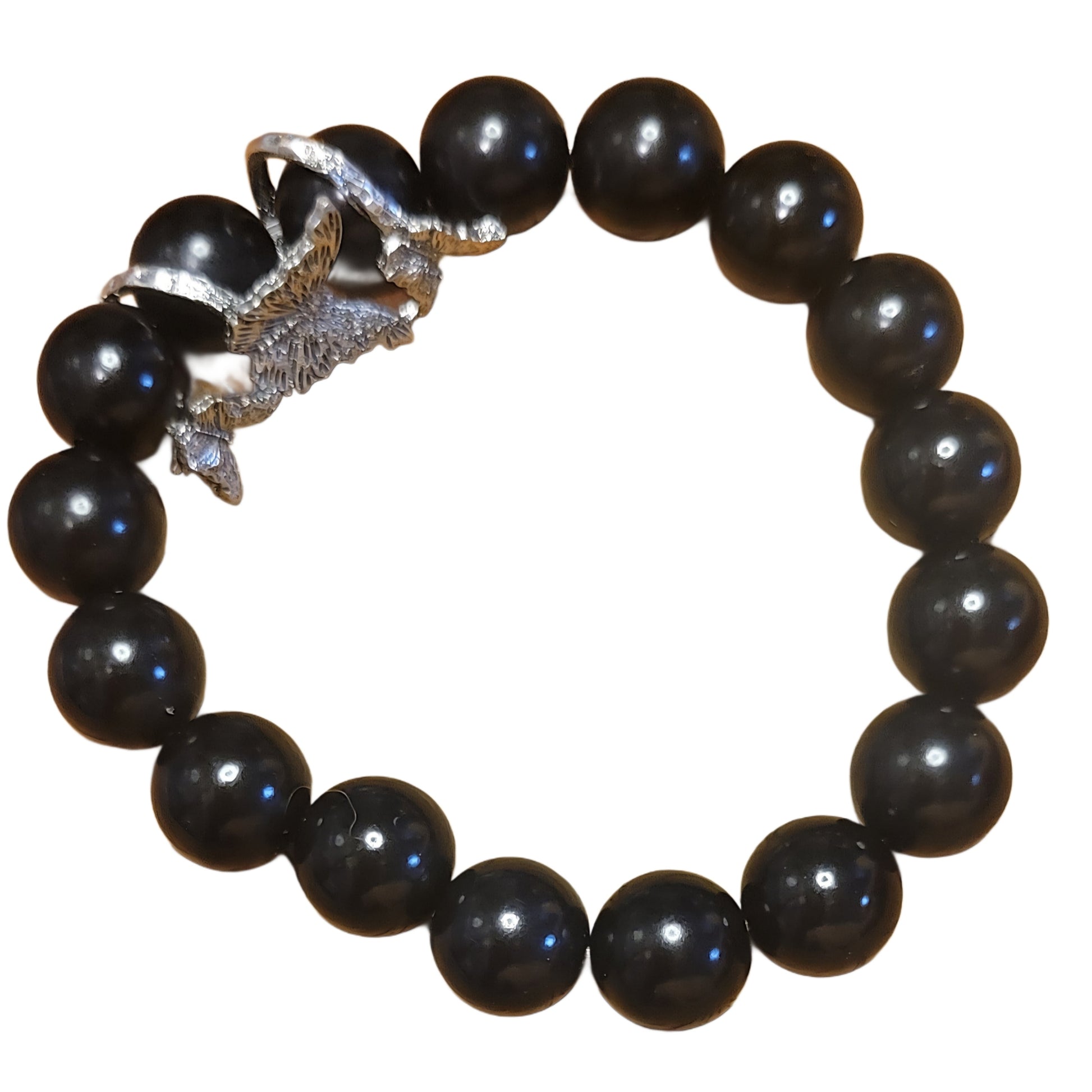 Bodhi Bead Bracelet- Black w/ Silver Butterfly Bead wrap Charm My DIY Crafts