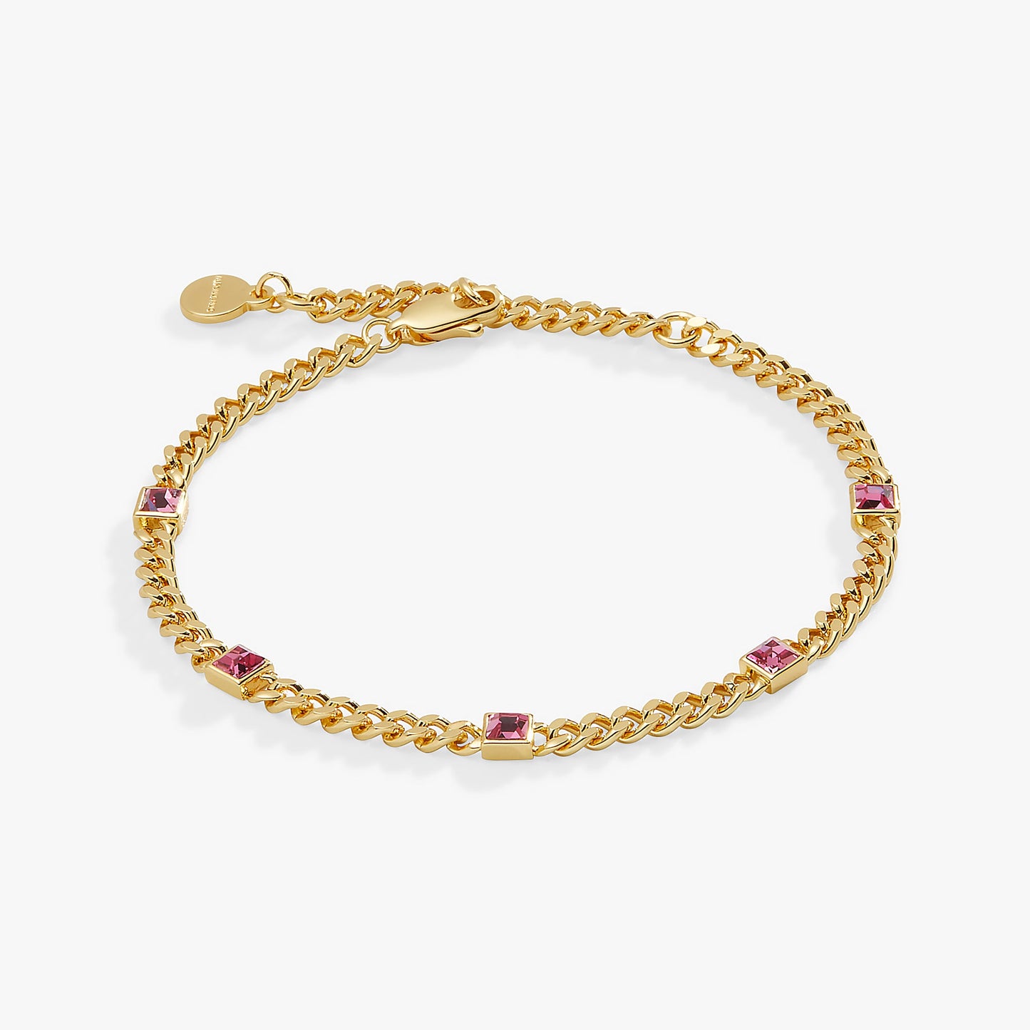 October Birthstone Rose Curb Chain Bracelet ALEX AND ANI