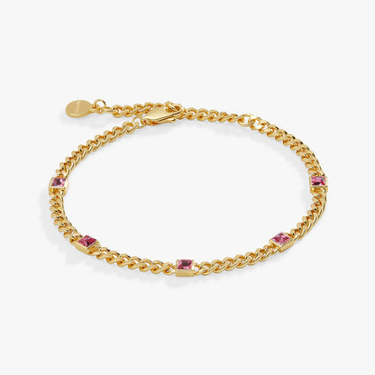 October Birthstone Rose Curb Chain Bracelet ALEX AND ANI