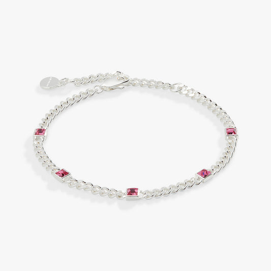 October Birthstone Rose Curb Chain Bracelet ALEX AND ANI