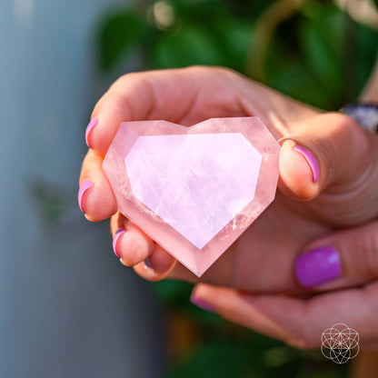 Royal Diamond Heart - Madagascar Rose Quartz for Infinite Love Conscious Items