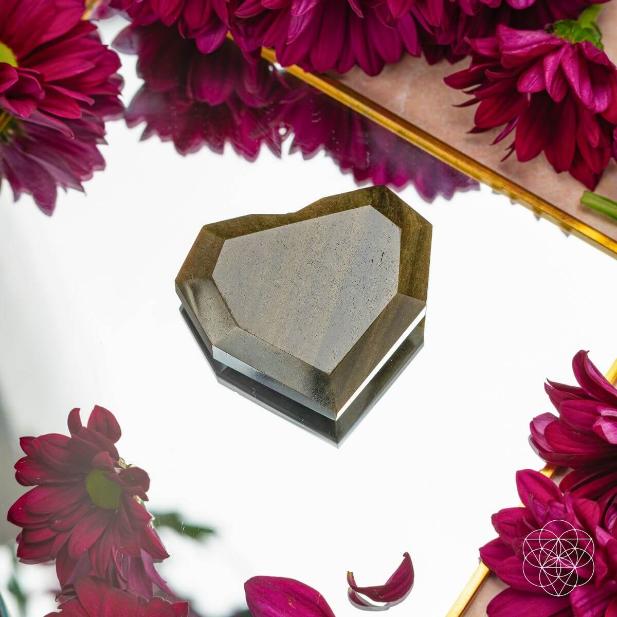 Royal Diamond Heart - Mexican Gold Obsidian for Protection Conscious Items