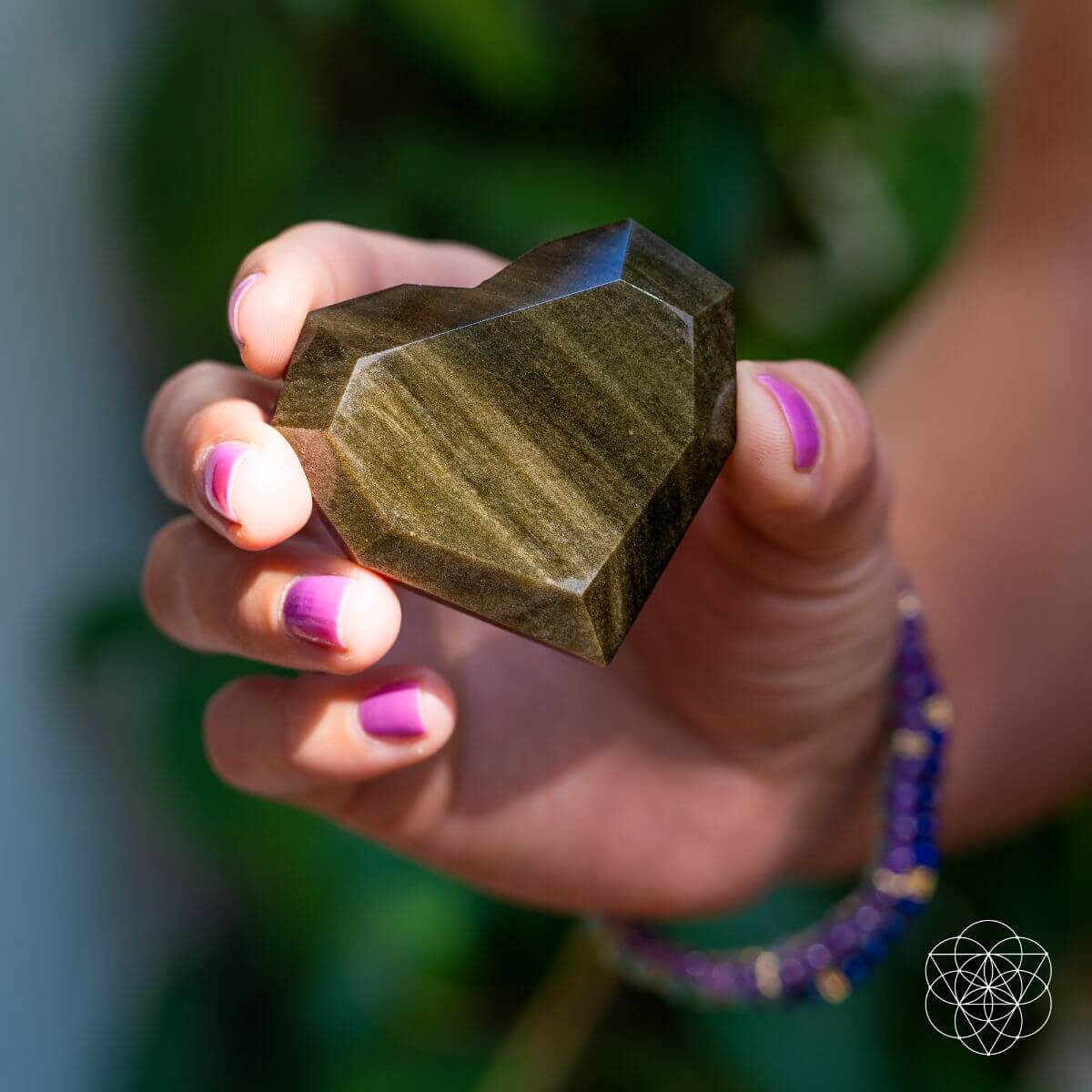 Royal Diamond Heart - Mexican Gold Obsidian for Protection Conscious Items