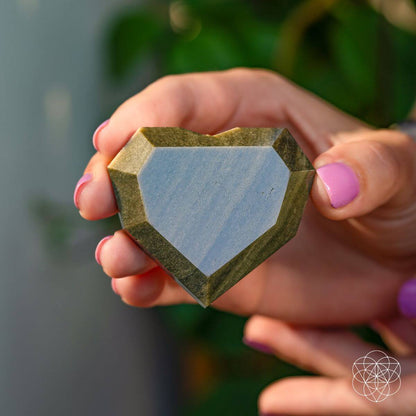 Royal Diamond Heart - Mexican Gold Obsidian for Protection Conscious Items