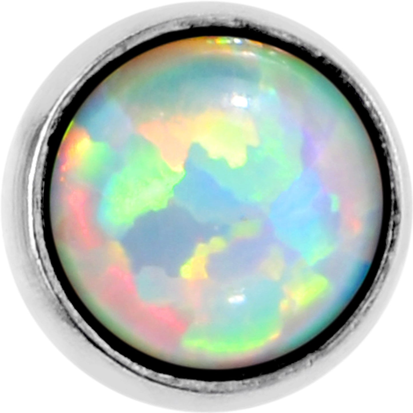5/16 White Synthetic Opal Internally Threaded Daith Cartilage Tragus BodyCandy
