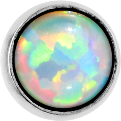 5/16 White Synthetic Opal Internally Threaded Daith Cartilage Tragus BodyCandy