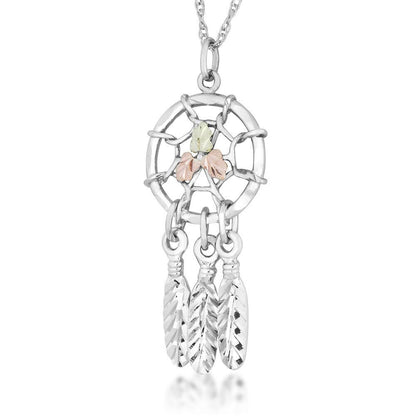 Dreamcatcher - Sterling Silver Black Hills Gold Pendant