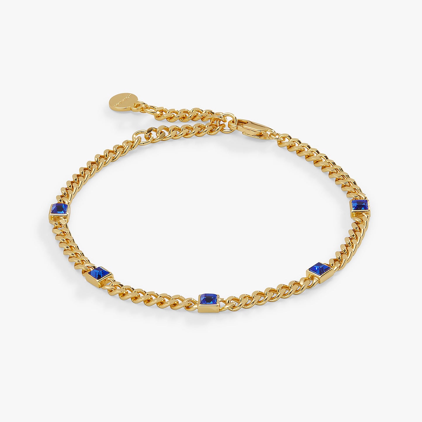 September Birthstone Sapphire Curb Chain Bracelet ALEX AND ANI