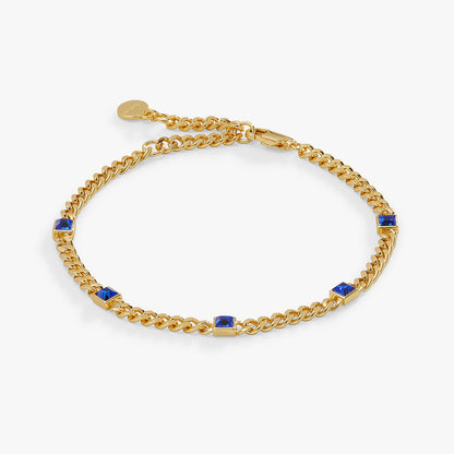 September Birthstone Sapphire Curb Chain Bracelet ALEX AND ANI