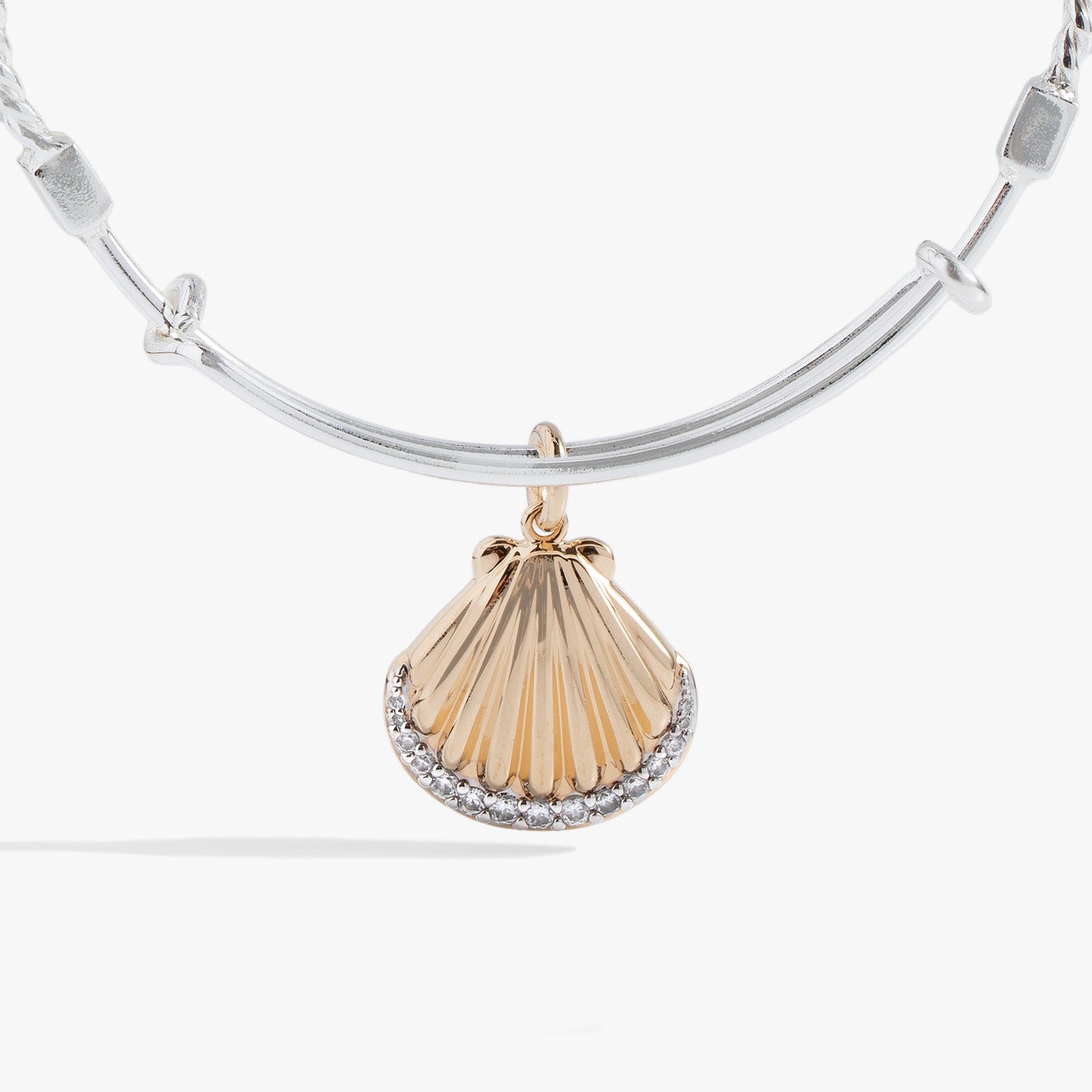 Textured Scallop Seashell Charm Bangle ALEX AND ANI