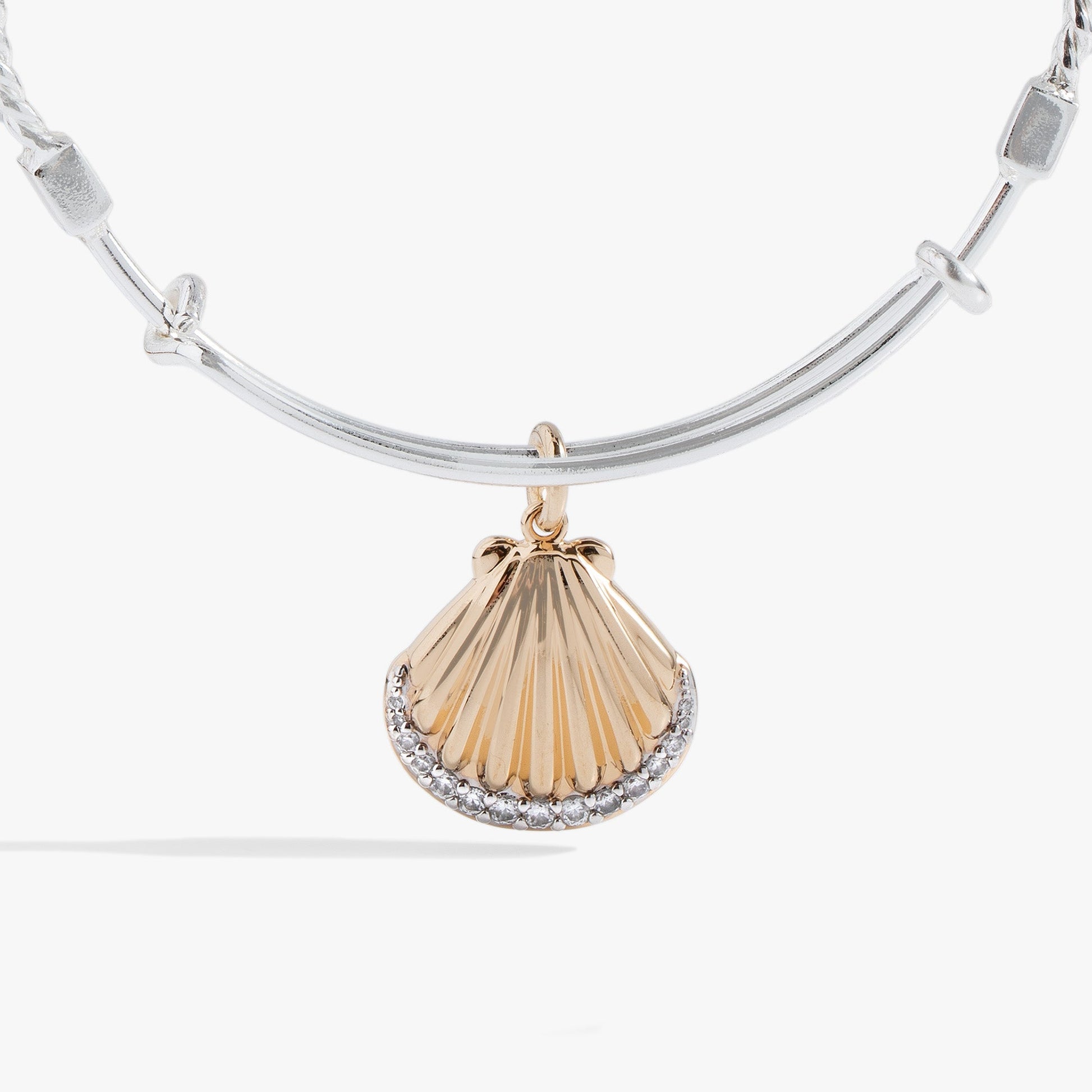 Textured Scallop Seashell Charm Bangle ALEX AND ANI