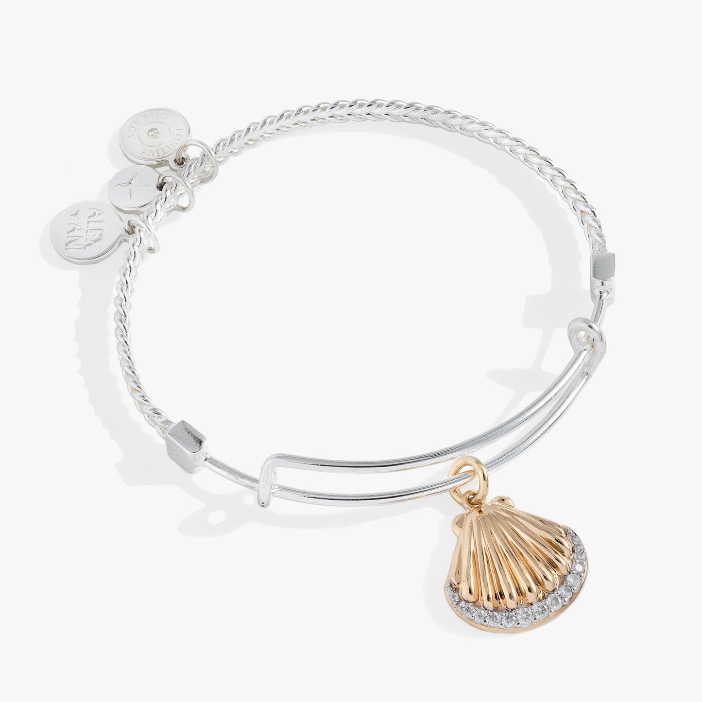 Textured Scallop Seashell Charm Bangle ALEX AND ANI