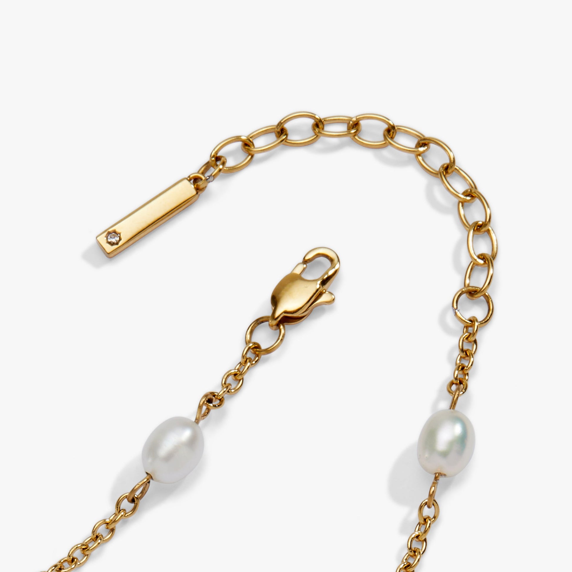 Seashell & Pearl Inline Charm Anklet ALEX AND ANI