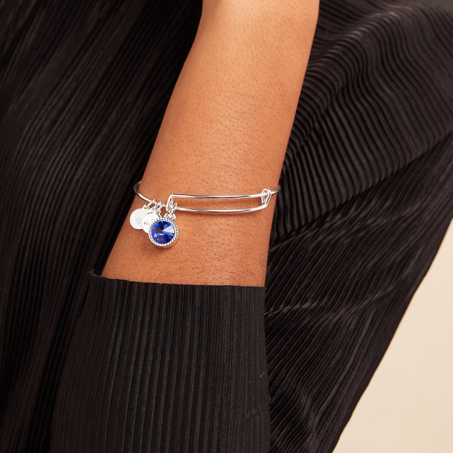 September Birthstone Charm Bangle, Sapphire ALEX AND ANI