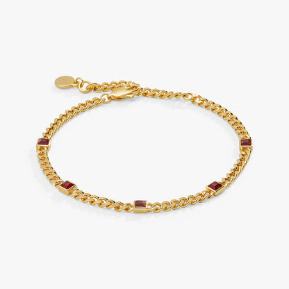 January Birthstone Scarlet Curb Chain Bracelet ALEX AND ANI