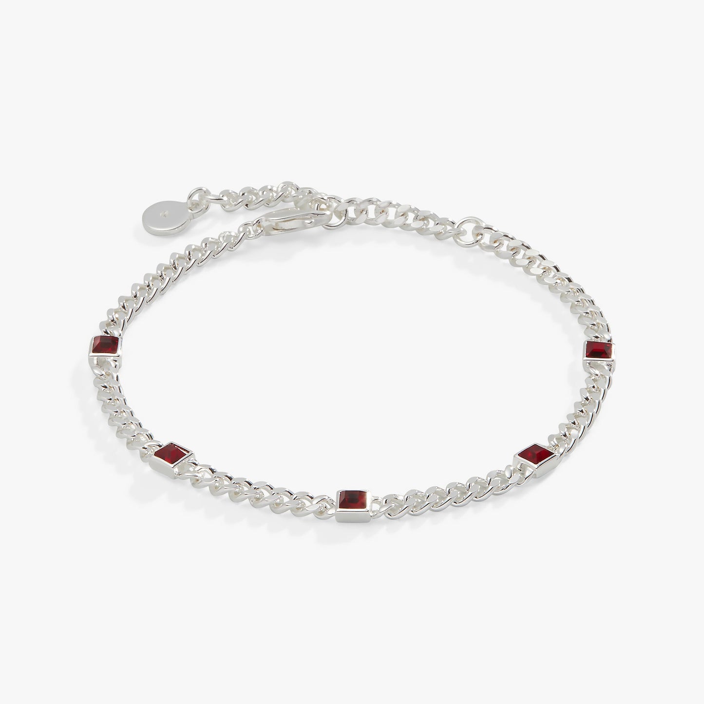 January Birthstone Scarlet Curb Chain Bracelet ALEX AND ANI