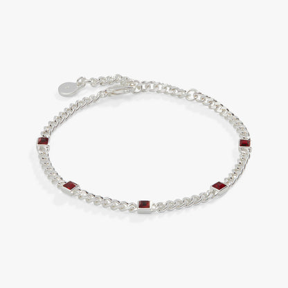 January Birthstone Scarlet Curb Chain Bracelet ALEX AND ANI