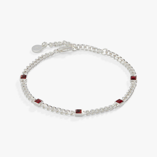 January Birthstone Scarlet Curb Chain Bracelet ALEX AND ANI