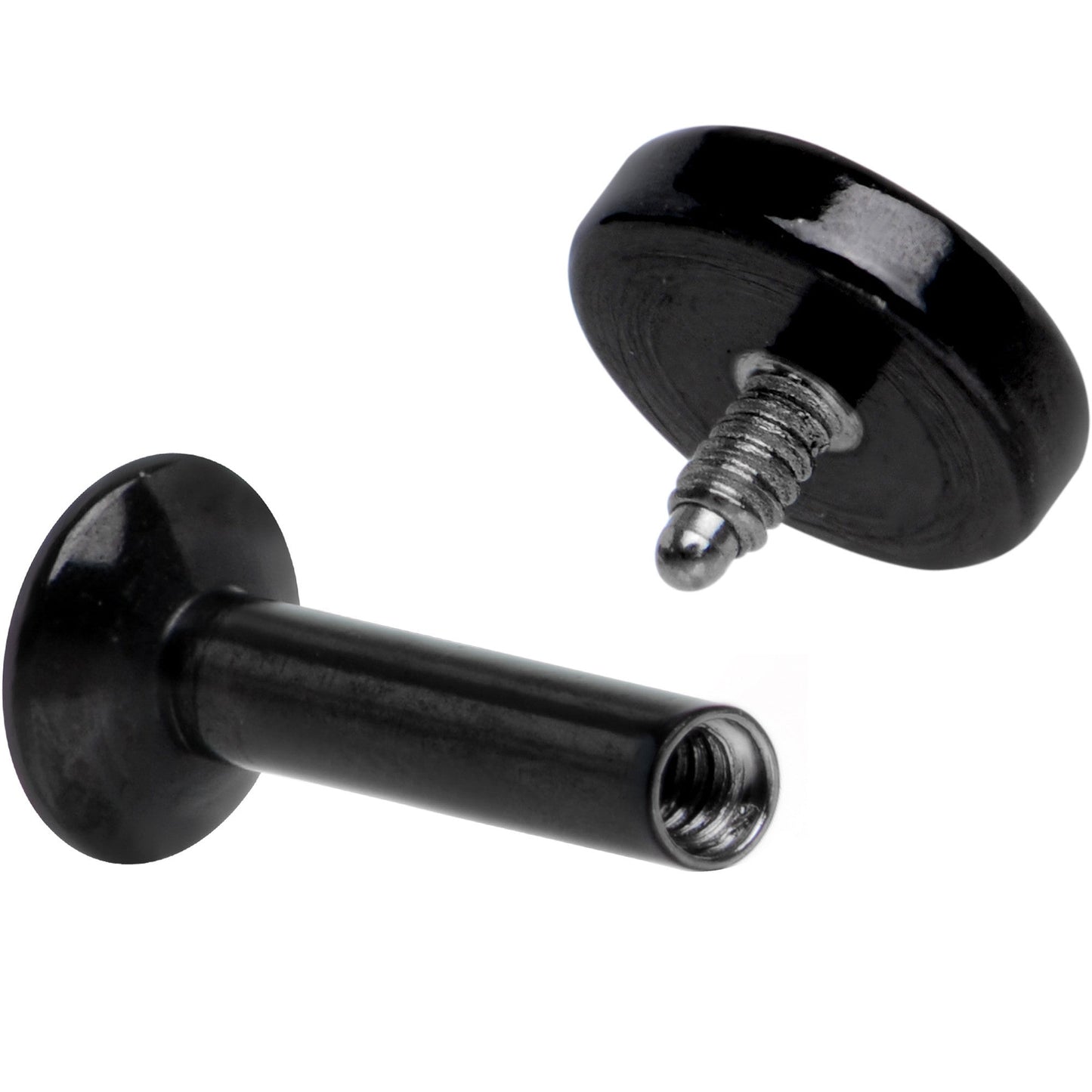 1/4 Black IP 4mm Circle Internal Thread Daith Cartilage Tragus BodyCandy