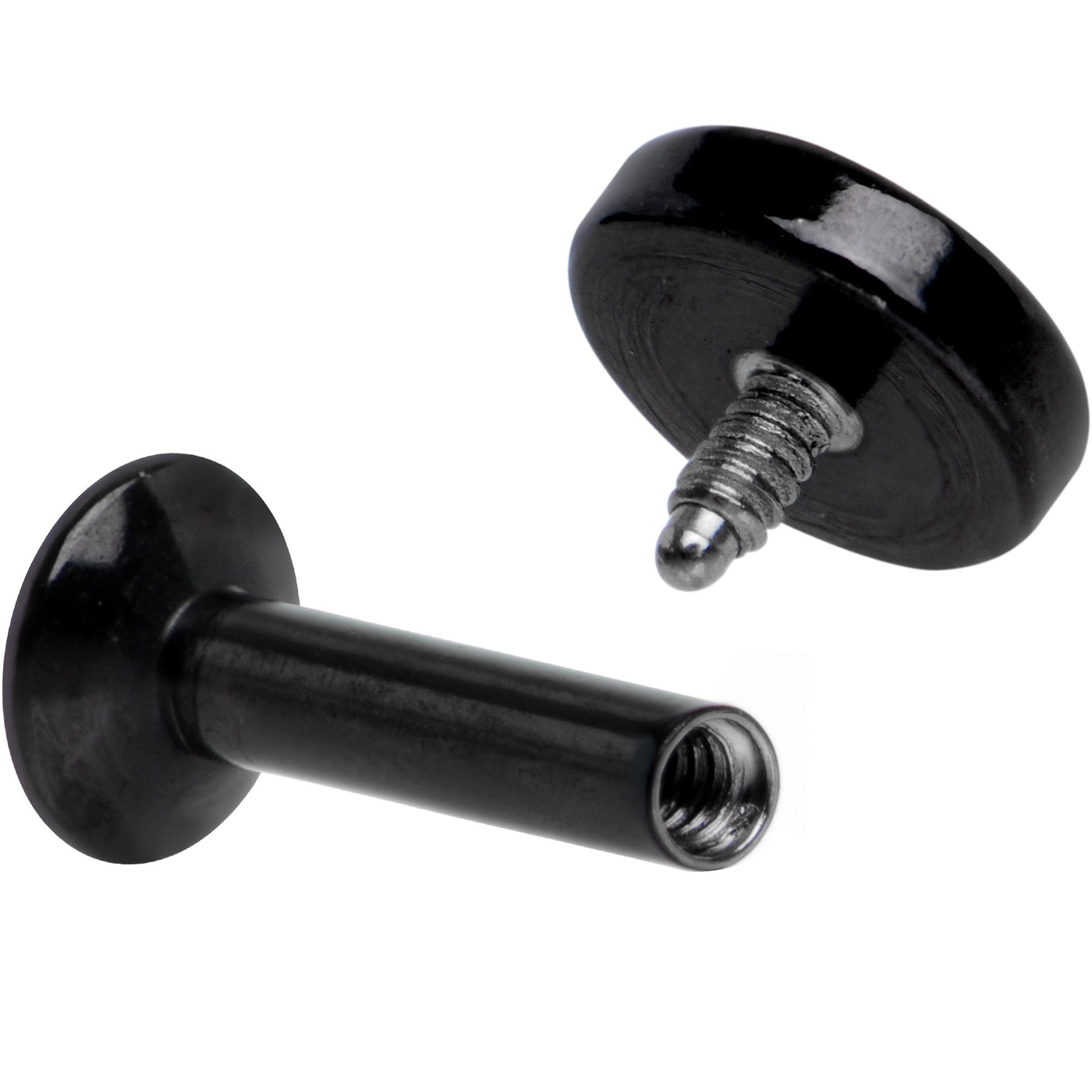 1/4 Black IP 4mm Circle Internal Thread Daith Cartilage Tragus BodyCandy