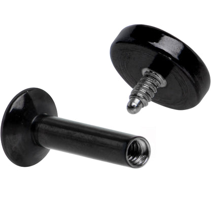 1/4 Black IP 4mm Circle Internal Thread Daith Cartilage Tragus BodyCandy