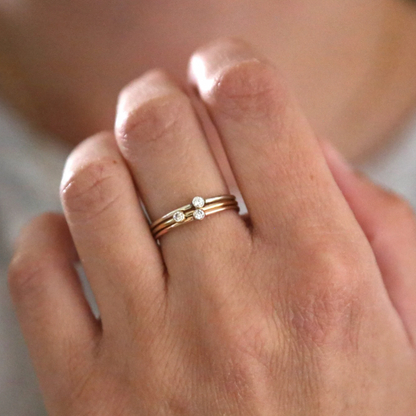 14k gold filled CLEAR CUBIC ZIRCONIA DIAMOND RING