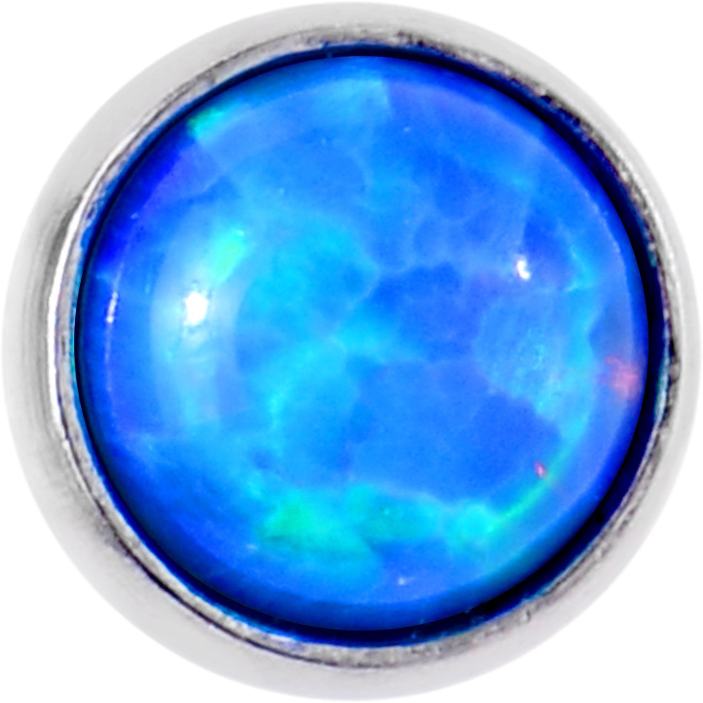 5/16 Blue Synthetic Opal Internally Threaded Daith Cartilage Tragus BodyCandy