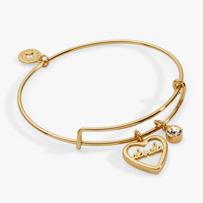 Abuela Mother of Pearl Heart Charm Bangle ALEX AND ANI